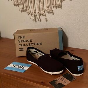 TOMS Classic Black Canvas Slip-Ons- The Venice Collection